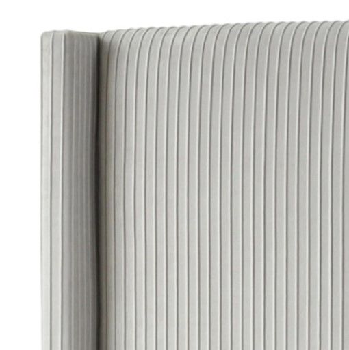 Bernards Jennie Gray Pleated Upholstered Queen Panel Bed-2