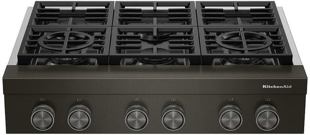 KitchenAid® 36" Black Ore Commercial-Style Gas Rangetop-0