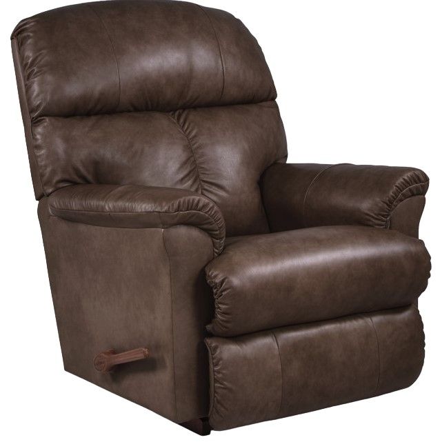 La-Z-Boy® Reed Walnut Leather Manual Rocking Recliner-0