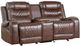 Homelegance® Putnam Brown Manual Double Glider Reclining Console Loveseat-0