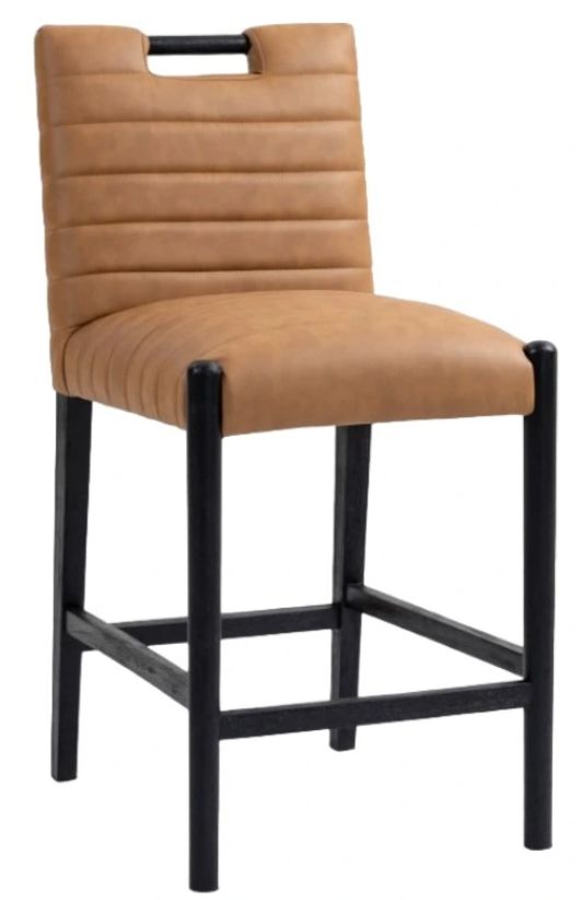 Meridian Furniture Aimee Cognac Leather Counter Stool-0