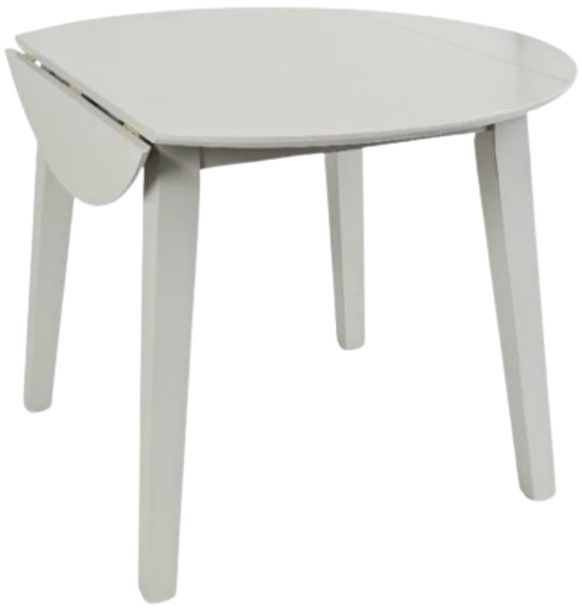 Jofran Inc. Simplicity Dove Gray Round Drop Leaf Dining Table-3