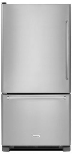 KitchenAid® 33 in. 22.1 Cu. Ft. Stainless Steel Bottom Freezer Refrigerator