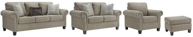 Benchcraft® Shewsbury 4-Piece Pewter Living Room Set-0