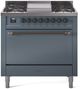 Ilve® Nostalgie II Series 36" Blue Grey Pro Style Dual Fuel Range-0