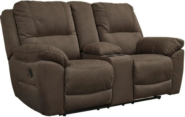 Signature Design by Ashley® Next-Gen Gaucho Espresso Reclining Loveseat with Console-0