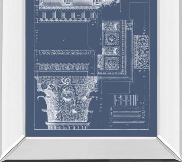 Classy Art Column & Cornice Blueprint III by Vision Studio Mirror Framed Wall Art-1