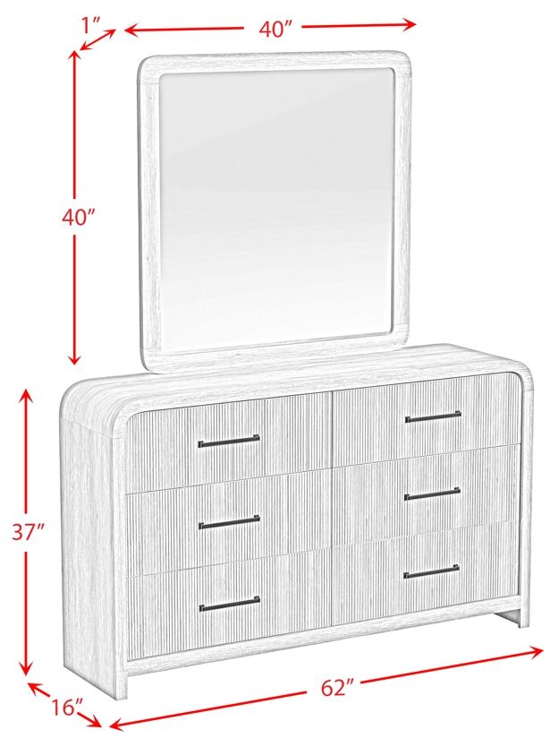 Elements International Ridgemont Black Drawer and Mirror Set-2