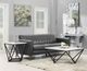 Elements International Riko Black End Table with White Marble Top-1
