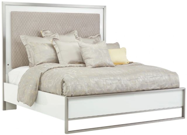 Michael Amini® Marquee Beige/Cloud White Eastern King Panel Bed-0