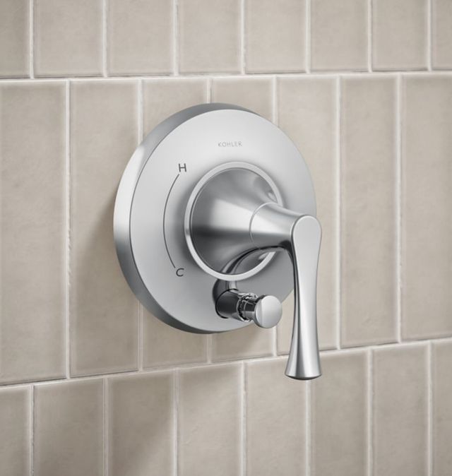 KOHLER® Buckley™ Rite-Temp® Polished Chrome 1.75 GPM Shower Trim Kit with Push-Button Diverter-3