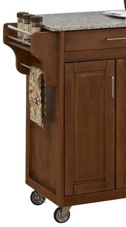 homestyles® Create-a-Cart Cottage Oak/Salt-and-Pepper Granite Kitchen Cart-1