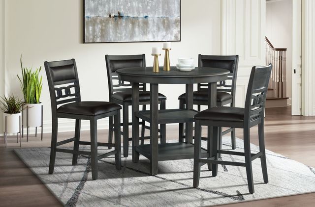 Elements International Black/Gray Counter Side Chair-1