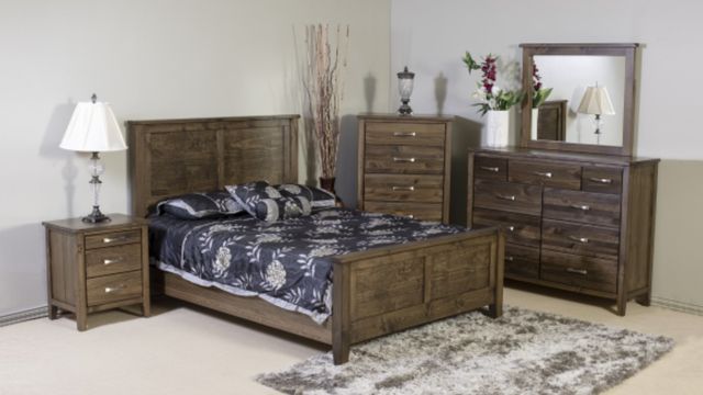 Mako Wood Furniture Scarlett Brown Double Panel Bed-1