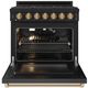 Thor Kitchen Gordon Ramsay Collection 36" Black Pro Style Liquid Propane Range with Precision Knob Control and Bronze Trim-1