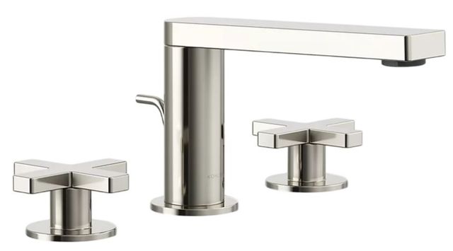 KOHLER® Composed® Vibrant Polished Nickel Widespread Bathroom Sink Faucet with Cross Handles-0