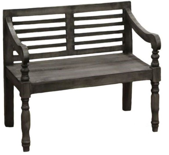 Million Dollar Rustic Charcoal Gray Bench-0