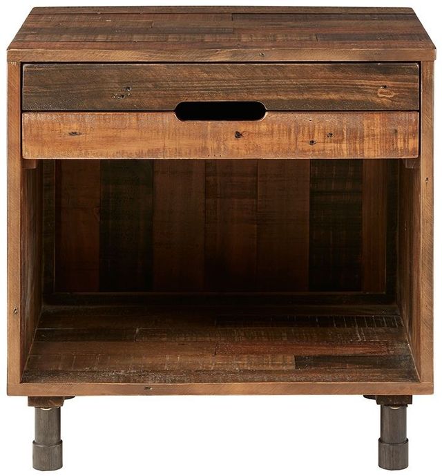 Olliix by INK+IVY Light Brown Multi Renu Solid Wood Nightstand-0
