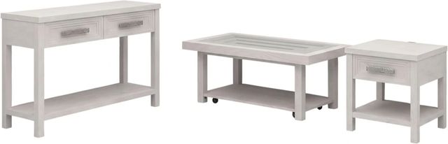 Elements International Avalanche 3-Piece Antique White Occasional Table Set-0