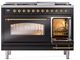 Ilve® Nostalgie II Series 48" Glossy Black Pro Style Dual Fuel Range-4
