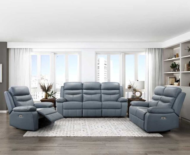 Homelegance® Hancock Blue Power Recliner-1