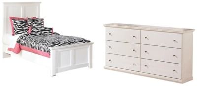 Signature Design by Ashley® Bostwick Shoals 2-Piece White Twin Panel Bed Set-0
