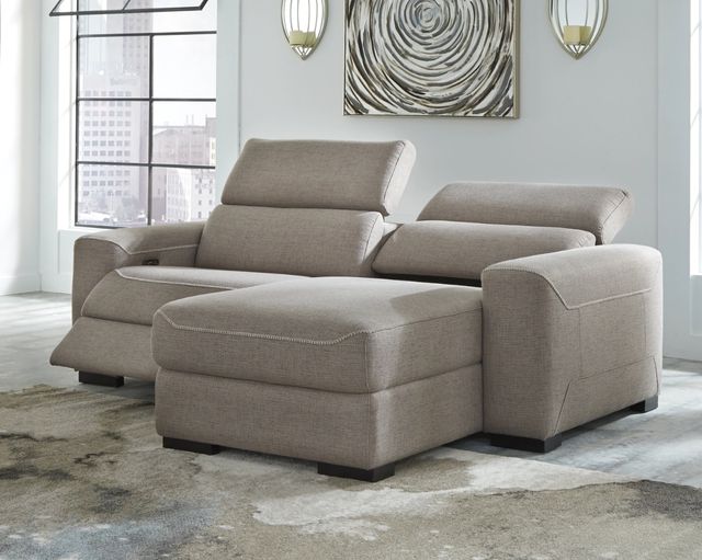 Signature Design by Ashley® Mabton 2-Piece Gray Power Reclining Right-Arm Facing Sectional and Chaise-4