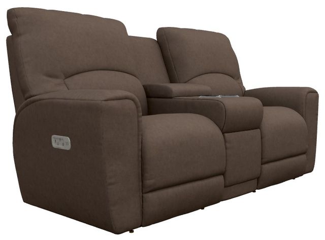 La-Z-Boy® Cassian Mocha Power Reclining Loveseat with Console, Headrest, and Lumbar-0
