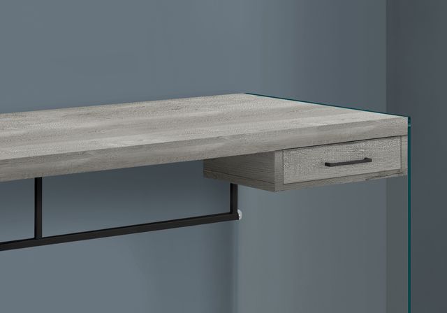 Monarch Specialties Inc. 48"L Grey Reclaimed Wood Glass Panel Computer Desk-2