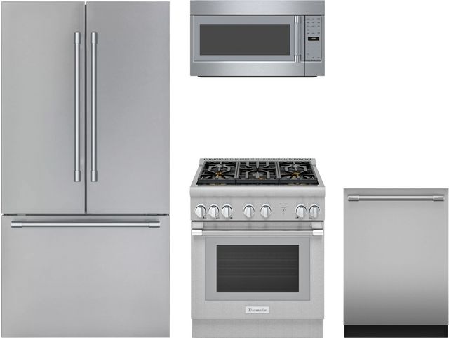 Thermador® 4 Piece Stainless Steel Gas Kitchen Package-0