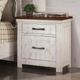 Furniture of America® Alyson Distressed White/Walnut Nightstand-1