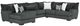 Albany Industries 3-Piece Tweed Gunmetal Left-Arm Facing Chaise Sectional -0