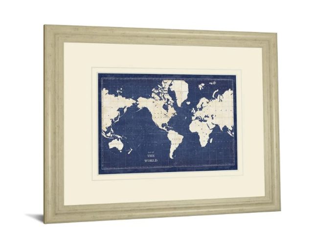 Classy Art Blueprint World Map v2 by Sue Schlabach Wall Art-1