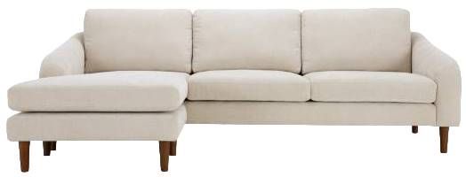 Moe's Home Collection Quinn 2-Piece Oatmeal Sectional Sofa with Reversible Chaise Ottoman-2