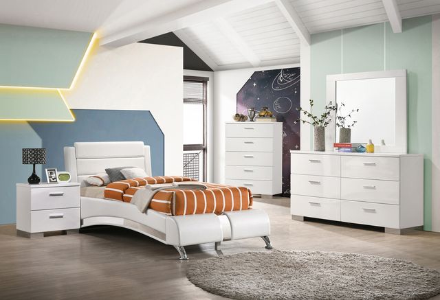 Coaster® Felicity 4-Piece Glossy White Full Bedroom Set-0