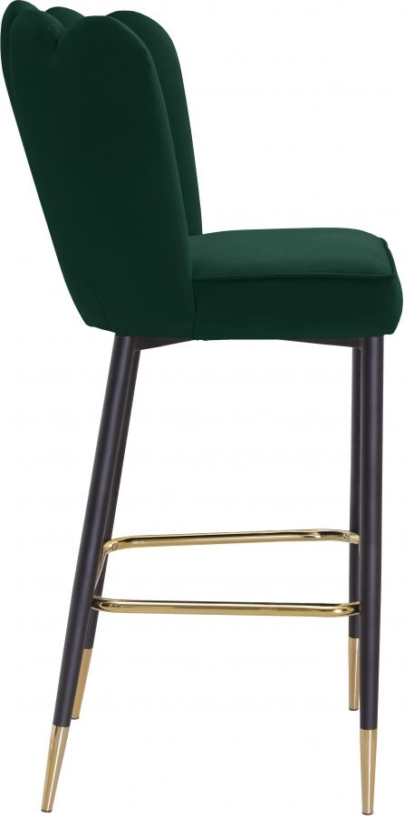 Meridian Furniture Lily Green Velvet Stool-2