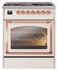 Ilve® Nostalgie II Noblesse 30" Antique White Pro Style Dual Fuel Range with Copper Trim-1