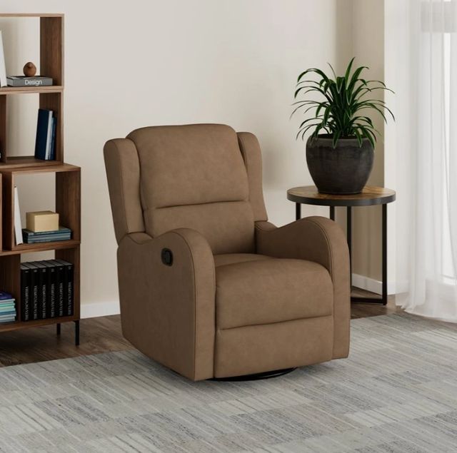 Emerald Home Henry Brown Manual Swivel Glider Recliner-2