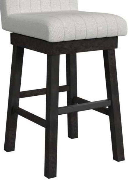 Elements International Jemma Beige/Dark Espresso Swivel Bar Stool-4