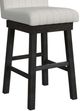 Elements International Jemma Beige/Dark Espresso Swivel Bar Stool-4