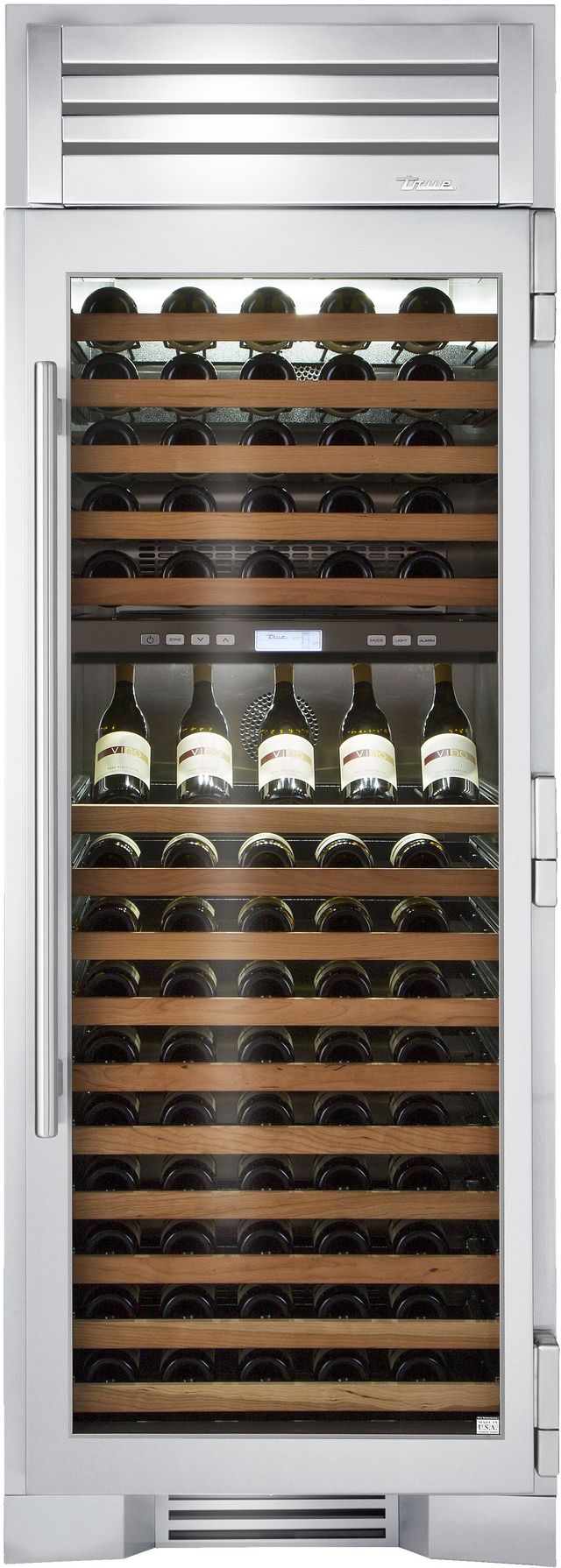True® 30” 20.6 Cu. Ft. Stainless Steel Dual Zone Right Hinge Wine Column with Glass Door-0