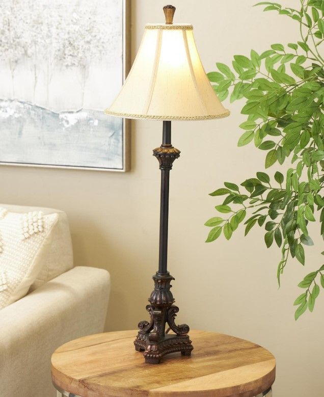Deco Marche Bronze Polystone Buffet Lamp-3