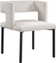 Meridian Furniture Caleb Cream/Matte Black Velvet Dining Chair-0