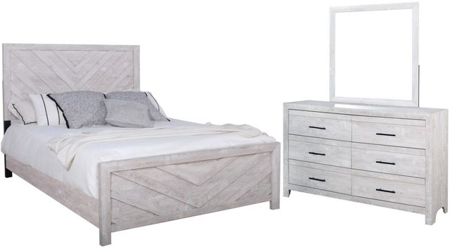 New Classic® Home Furnishings Biscayne 3-Piece Driftwood King Panel Bedroom Set-0
