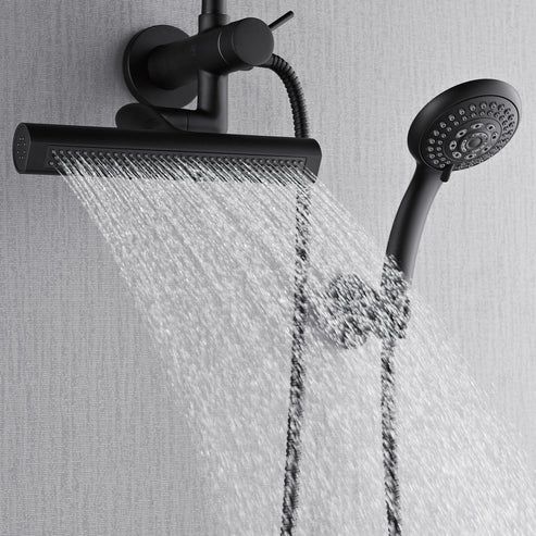 Forno Acqua AcquaFALL Mini Matte Black 8"  Retrofit Shower System-4