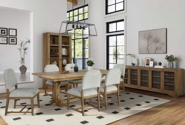 Bernards Tarrington Cashew Counter Trestle Dining Table-1