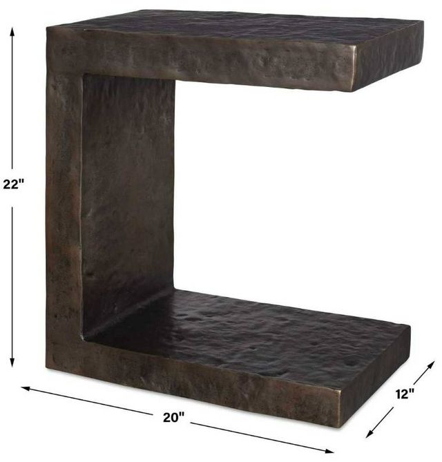 Uttermost® Obra Golden Dark Bronze Aluminum Indoor-Outdoor Side Table-2