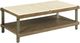 Hammary® Amara Taupe Rectangular Coffee Table with Natural Marble Top and Gray Frame-0