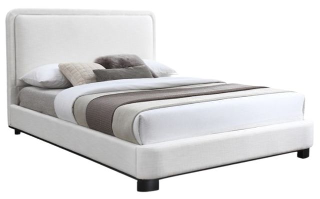 Meridian Furniture Nolita Cream/Black Full Linen Textured Upholstered Panel Bed-0