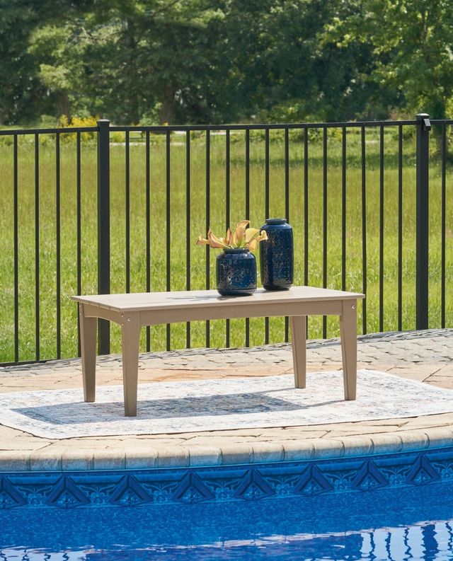 Signature Design by Ashley® Hyland Wave Driftwood Outdoor Plastic Cocktail Table-4